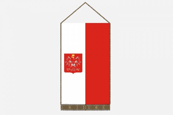 Lengyelország-címeres asztali zászló
